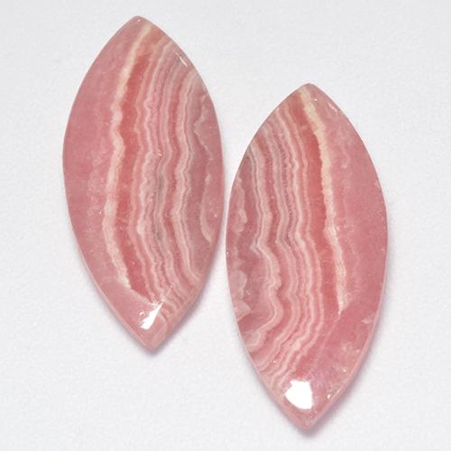 Gemme di Rodocrosite Multicolore naturale da 17.04 ct, Taglio marquise, Traslucido