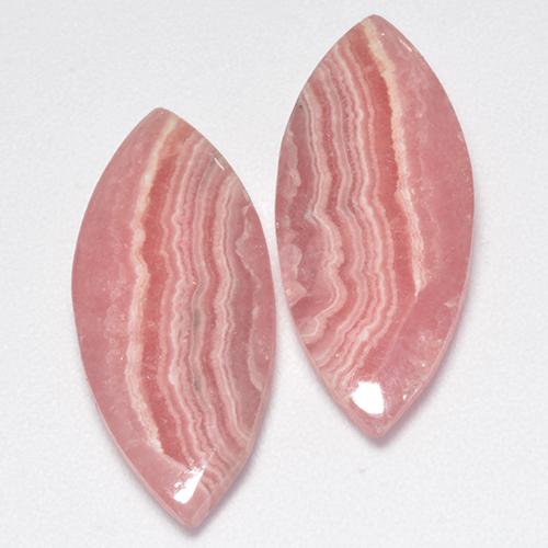 Gemme di Rodocrosite Multicolore naturale da 17.04 ct, Taglio marquise, Traslucido