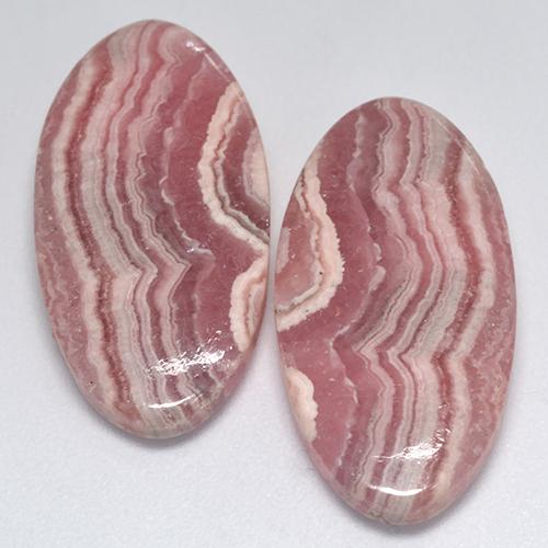 Rodocrosite naturale multicolore da 27,67 ct, taglio ovale, traslucido
