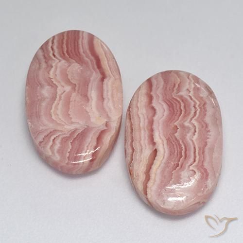 Rodocrosite naturale multicolore da 18,48 ct, taglio ovale, traslucido