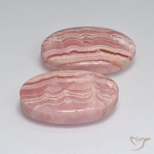 Rodocrosite naturale multicolore da 18,48 ct, taglio ovale, traslucido