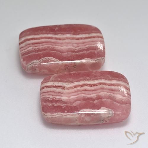 Rodocrosite naturale multicolore da 26,70 ct, taglio a cuscino, traslucido