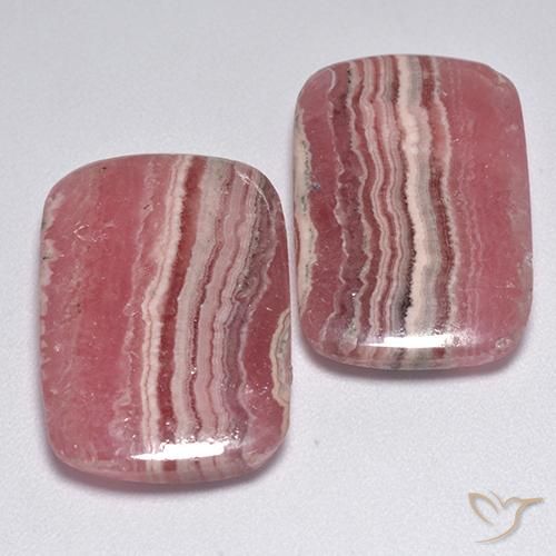 Gemme di Rodocrosite Multicolore naturale da 28.68 ct, Taglio a cuscino, Traslucido