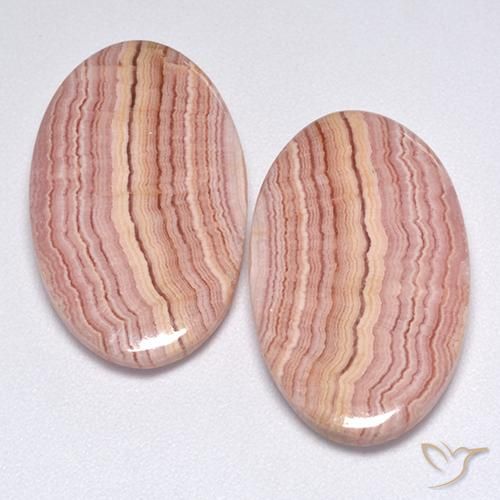 23.82ctw Naturale Multicolore Rodocrosite, Ovale, Traslucido