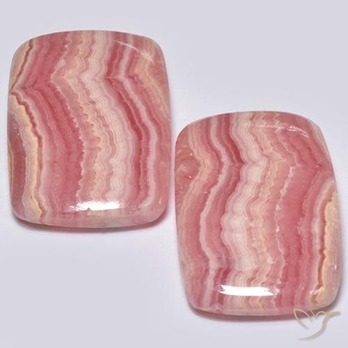 Gemme di Rodocrosite Multicolore naturale da 22.66 ct, Taglio a cuscino, Traslucido