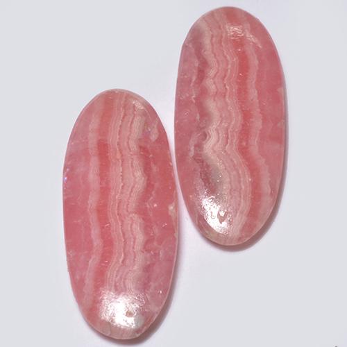 Rodocrosite naturale multicolore da 9,35 ct, taglio ovale, traslucido