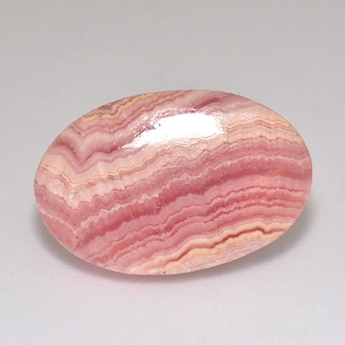 Rodocrosite naturale rosa da 9,46 ct, taglio ovale, traslucido
