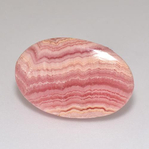 Rodocrosite naturale rosa da 9,46 ct, taglio ovale, traslucido