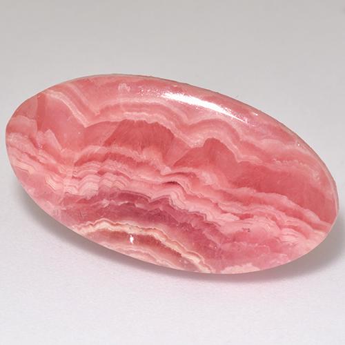 Rodocrosite naturale rosa da 21,09 ct, taglio ovale, traslucido