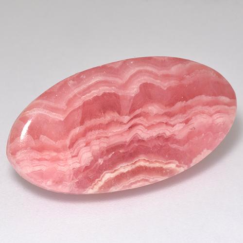 Rodocrosite naturale rosa da 21,09 ct, taglio ovale, traslucido