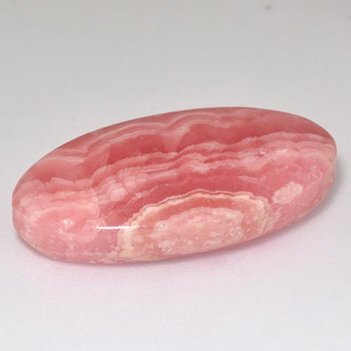 Rodocrosite naturale rosa da 21,09 ct, taglio ovale, traslucido
