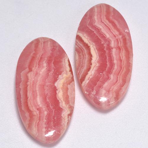 Rodocrosite naturale multicolore da 18,99 ct, taglio ovale, traslucido