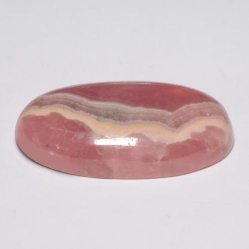 Rodocrosite naturale multicolore da 28,25 ct, taglio ovale, traslucido