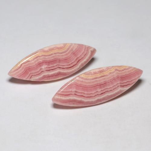 Gemme di Rodocrosite Multicolore naturale da 19.61 ct, Taglio marquise, Traslucido