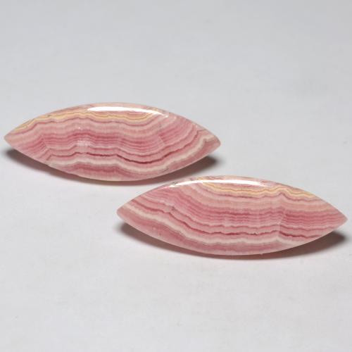 Gemme di Rodocrosite Multicolore naturale da 19.61 ct, Taglio marquise, Traslucido