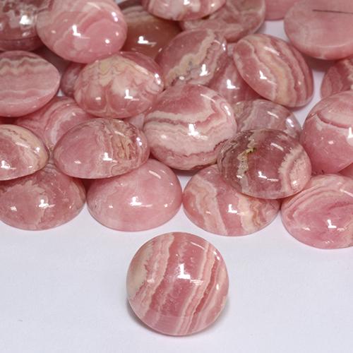 Rodocrosite naturale multicolore da 6,39 ct, taglio rotondo, traslucido