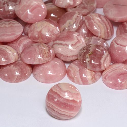 Rodocrosite naturale multicolore da 6,39 ct, taglio rotondo, traslucido