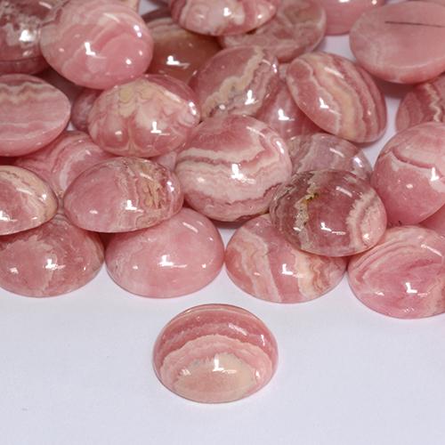Rodocrosite naturale multicolore da 6,39 ct, taglio rotondo, traslucido