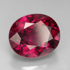 Granato rodolite naturale rosso da 9,82 ct, taglio ovale, VS