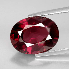 Granato rodolite rosso rosato naturale da 7,08 ct, taglio ovale, VS