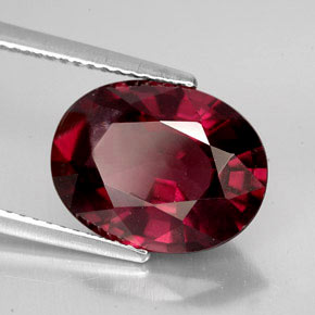 Granato rodolite rosso rosato naturale da 7,08 ct, taglio ovale, VS