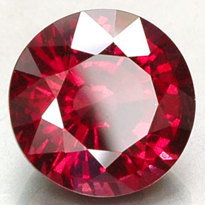 Granato rodolite naturale rosso da 7,93 ct, taglio rotondo, VS