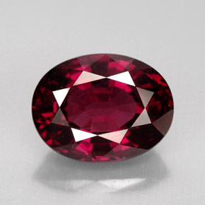 Granato rodolite naturale rosso da 6,39 ct, taglio ovale, VS