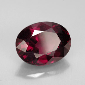Granato rodolite naturale rosso da 6,39 ct, taglio ovale, VS