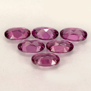 Gemme di Granato Rodolite Rosa scuro purpurea naturale da  ct, Taglio ovale, VVS-VS