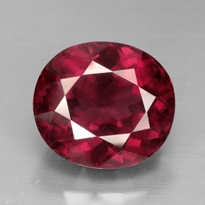Granato rodolite naturale rosso da 7,06 ct, taglio ovale, VS