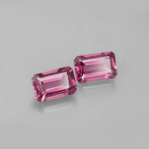 Granato rodolite naturale rosa da  ct, taglio smeraldo, VVS-VS