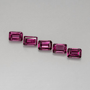 Granato rodolite naturale rosa da  ct, taglio smeraldo, VVS-VS