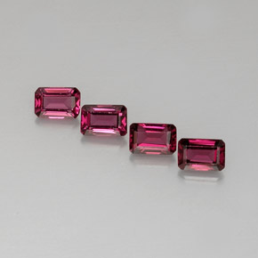 Granato rodolite naturale rosa da  ct, taglio smeraldo, VVS-VS