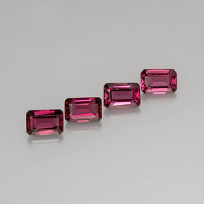 Granato rodolite naturale rosa da  ct, taglio smeraldo, VVS-VS