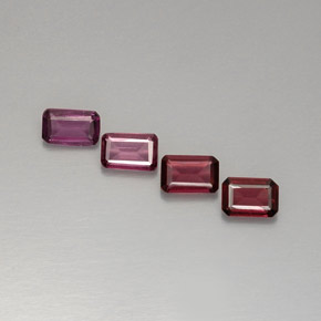Gemme di Granato Rodolite Rosa violaceo naturale da  ct, Taglio smeraldo, VVS-VS
