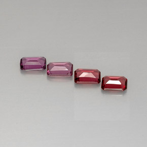 Gemme di Granato Rodolite Rosa violaceo naturale da  ct, Taglio smeraldo, VVS-VS