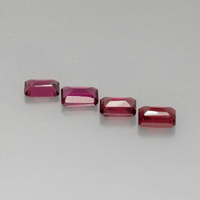Granato rodolite naturale rosa da 3,39 ct, taglio smeraldo, VVS-VS