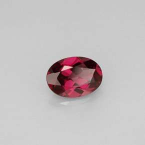 Granato Rodolite Rosso lampone naturale da 0.90 ct, Taglio ovale, VVS-VS