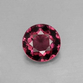 Granato Rodolite Rosso lampone naturale da 1,32 ct, Taglio rotondo, VS