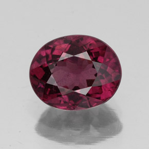 Granato rodolite naturale rosso da 2,46 ct, taglio ovale, VS