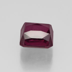Granato rodolite naturale rosso da 2,40 ct, taglio smeraldo, VS-SI