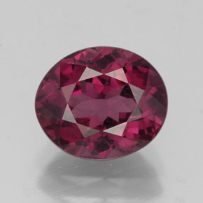 Granato Rodolite Rosso lampone naturale da 2.95 ct, Taglio ovale, VS