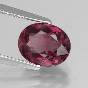 Granato rodolite naturale rosso da 2,16 ct, taglio ovale, VS