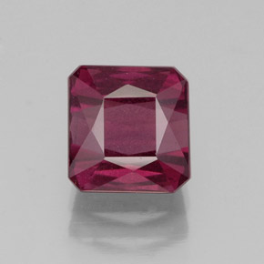 Granato rodolite naturale rosso da 2,73 ct, taglio smeraldo, SI