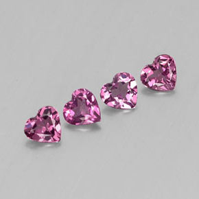Granato rodolite naturale viola da  ct, a forma di cuore, VVS-VS