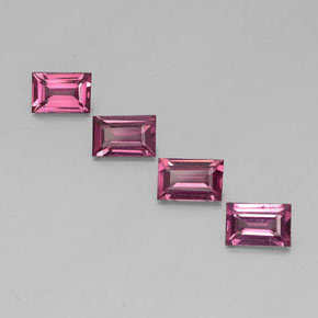 Granato rodolite naturale rosso da  ct, baguette, VS