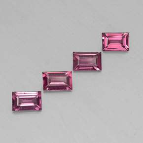 Granato rodolite naturale rosso da  ct, baguette, VS