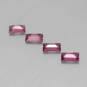 Granato rodolite naturale rosso da  ct, baguette, VS