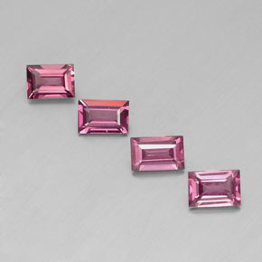 Granato rodolite naturale rosso da  ct, baguette, VS