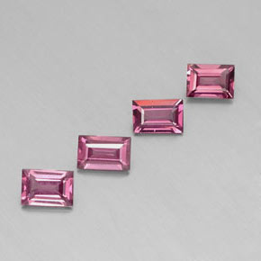 Granato rodolite naturale rosso da  ct, baguette, VS